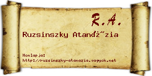 Ruzsinszky Atanázia névjegykártya